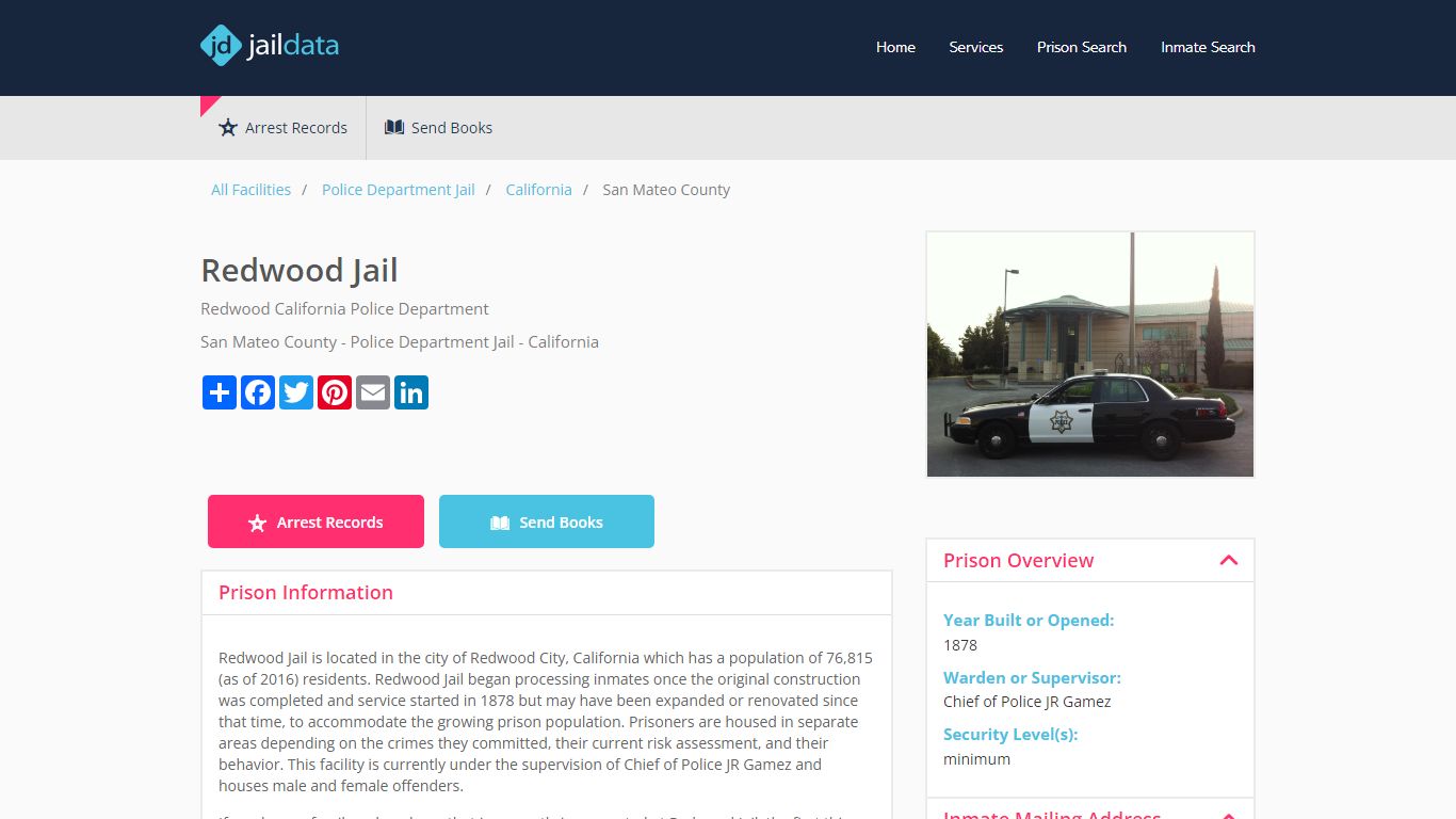Redwood Jail Inmate Search & Information - Redwood City California